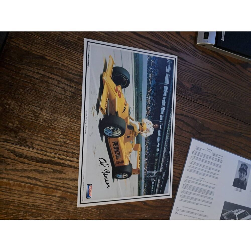 Vintage Al Unser Racing Pictorial Driver Card 11x17 Sport Star 1965–78 Poster